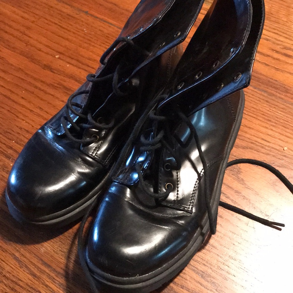 Black combat boots